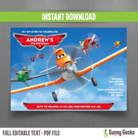 Planes Birthday Invitation